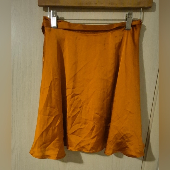 Urban Outfitters Orange Wrap Mini Skirt - Picture 2 of 6
